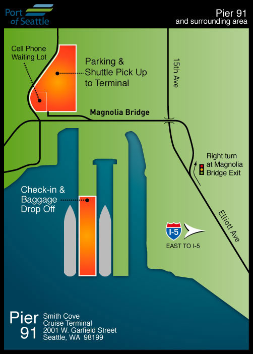 Map of Seattle’s Pier 91: The Smith Cove Cruise Terminal