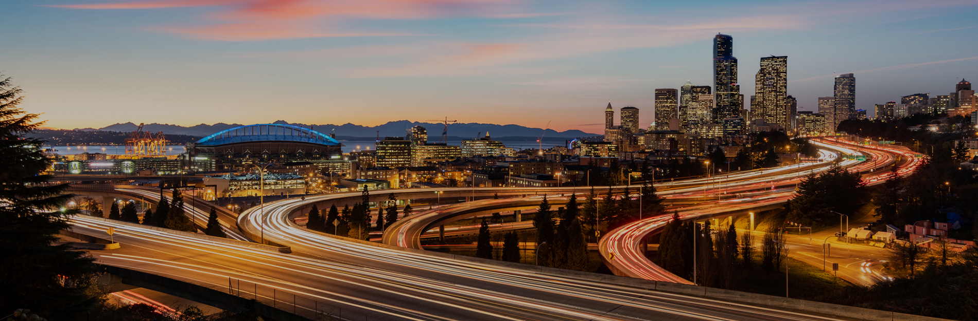 Interstate 5 and Seattle downtown skyline