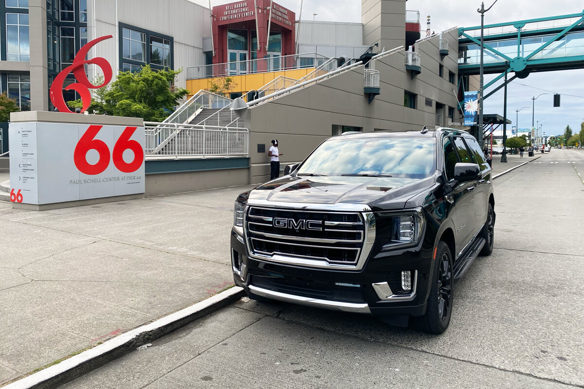 Large SUV for Seattle cruise port transportation with room for passengers and luggage